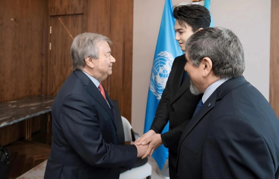 Dimash Qudaibergen met with UN Secretary-General António Guterres