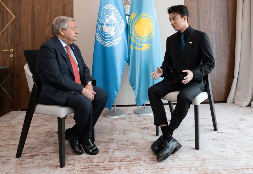 Dimash Qudaibergen met with UN Secretary-General António Guterres