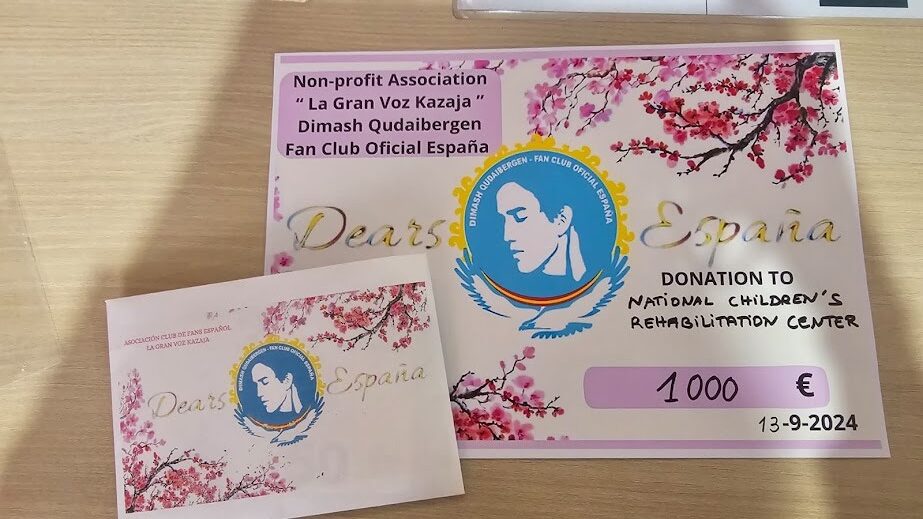 Fans of Dimash from Spain donated €1,000 to the National Center for Children's Rehabilitation in Astana