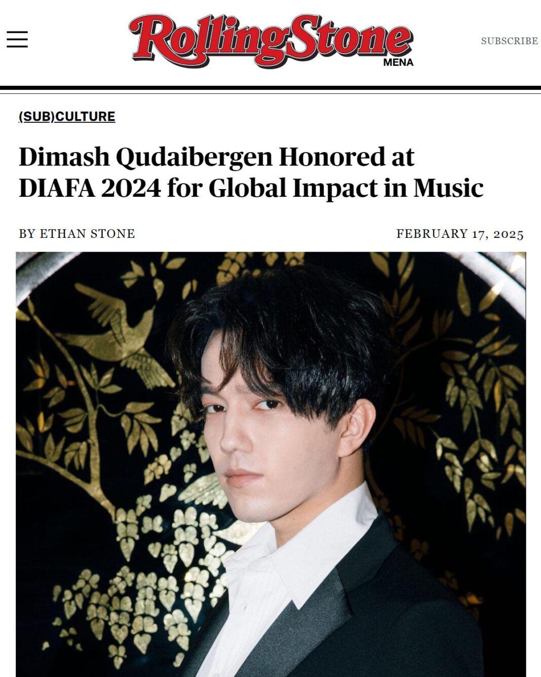 The renowned magazine ROLLING STONE has published an article about Dimash Qudaibergen