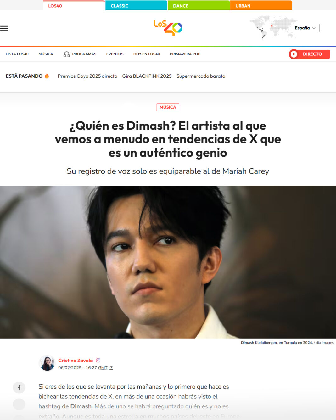 Spain and UAE – New International Publications on Dimash Qudaibergen